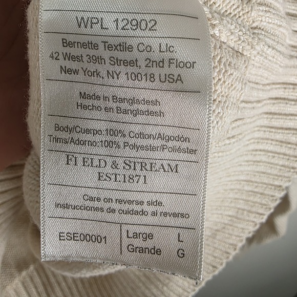 Eclectic Grandpa Men's 1/4 Zip Sweater Large Beige Cotton Knit Pullover - Picture 6 of 8